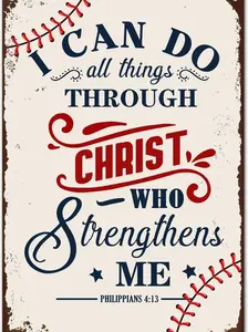 Inspirational Baseball Sign - Baseball Gifts for Boys & Boys' Room Decor，Vintage Sports Metal Tin Sign for boys bedroom 8x12 Inch，Ideal Gift for Baseball Enthusiasts，Valentine's Day
