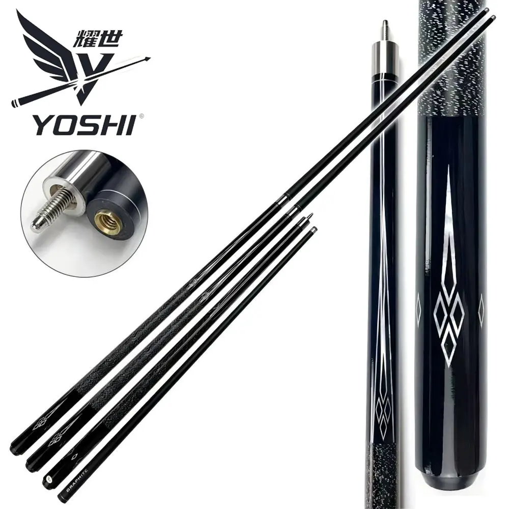 Classic Carbon Fiber Pool Cue Stick Billiards 1/2 Split Pool Cue with 13mm Multi-layer Tip for Game Room, Best Gift for Father's Day/Birthday