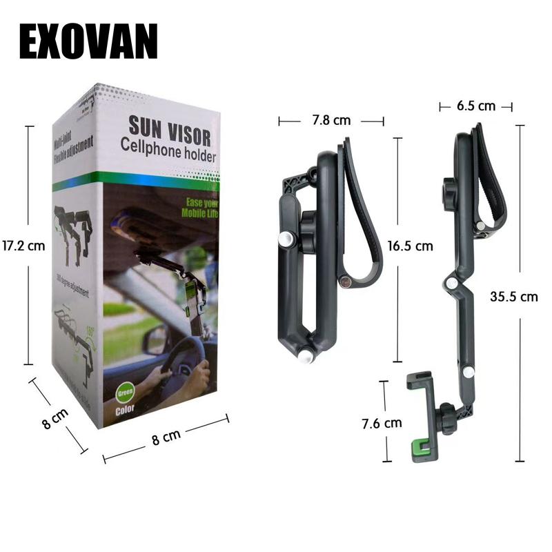 2025 Good Quality New 1080° Multi-function Sun Visor Universal 360 Degree Rotating Phone Holder Suitable for Any Scene Car Holder -Rotatable and Retractable adjustable