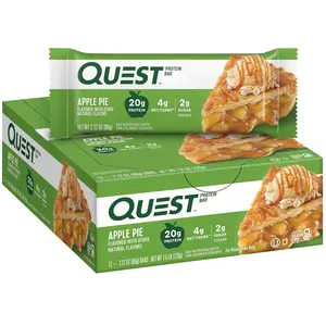 Quest Nutrition Apple Pie Protein Bar - 12 Count, Gluten Free, Keto Friendly, 20g Protein, 4g Net Carbs, 2g Sugar - Snack
