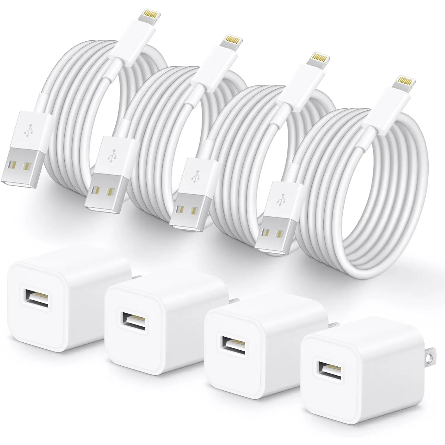 SANPRIO 2-Pack 6Ft USB to Lightning Cable Fast Charging Cord for iPhone & iPad MFi Certified Efficient Data Transmission 480 Mbps Wall Chargers