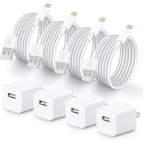 SANPRIO 2-Pack 6Ft USB to Lightning Cable Fast Charging Cord for iPhone & iPad MFi Certified Efficient Data Transmission 480 Mbps Wall Chargers