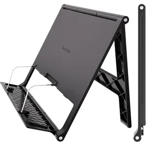Portable Book Stand Free Angle Adjustable Book Holder For Thick Textbook Collapsible Lightweight Book Rest (Black)
