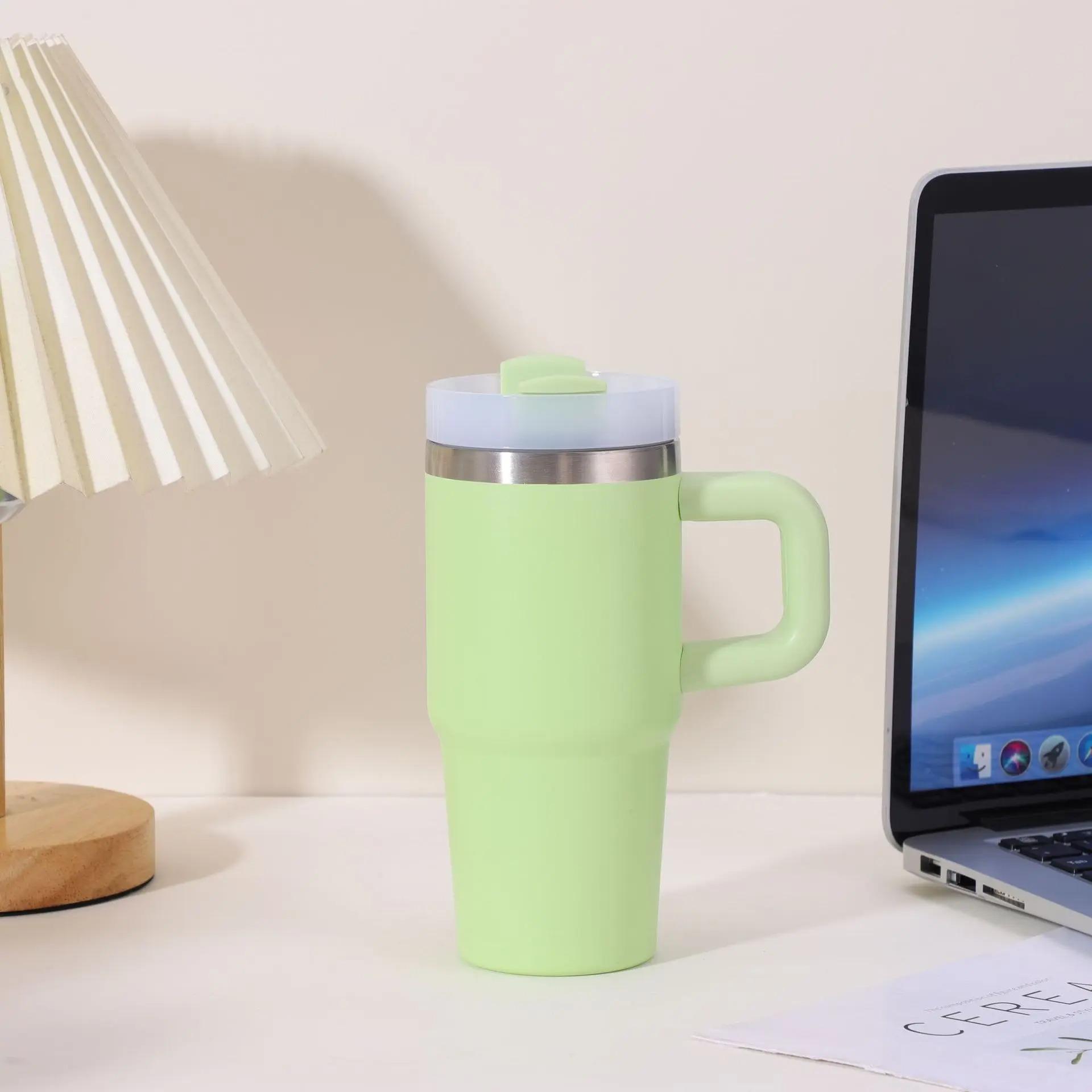 Car Stuff 14oz Car Mug with Handle Double-layer Vacuum Coffee Cup Portable Water Cup Large Capacity 304 Stainless Steel Travel Thermal Cup