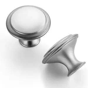 20-piece pack of brushed nickel kitchen cabinet handles, round drawer handles, satin nickel stainless steel drawer handles, door hardware suitable for dressing table cabinets.