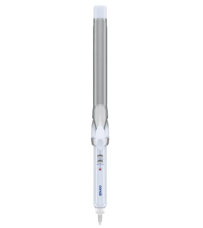 Conair Double Ceramic 1 in. XL Barrel Curling Iron, Blue/Silver | Extra-long 7.5 in. barrel (1 in.) speeds up styling on medium and long hair