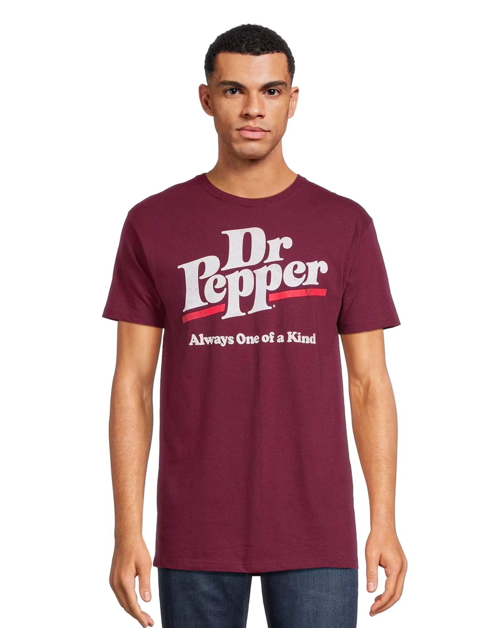 Dr Pepper T-Shirt Men's Always One of a Kind Distressed Logo Design Graphic Print Tee