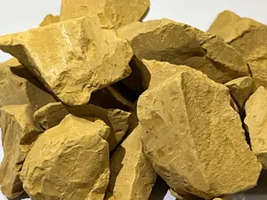 Natural Golden Yellow Kaolin Clay, Cosmetic & Edible Grade, Slightly Sticky Raw Clay Chunks, 7 oz (200g)