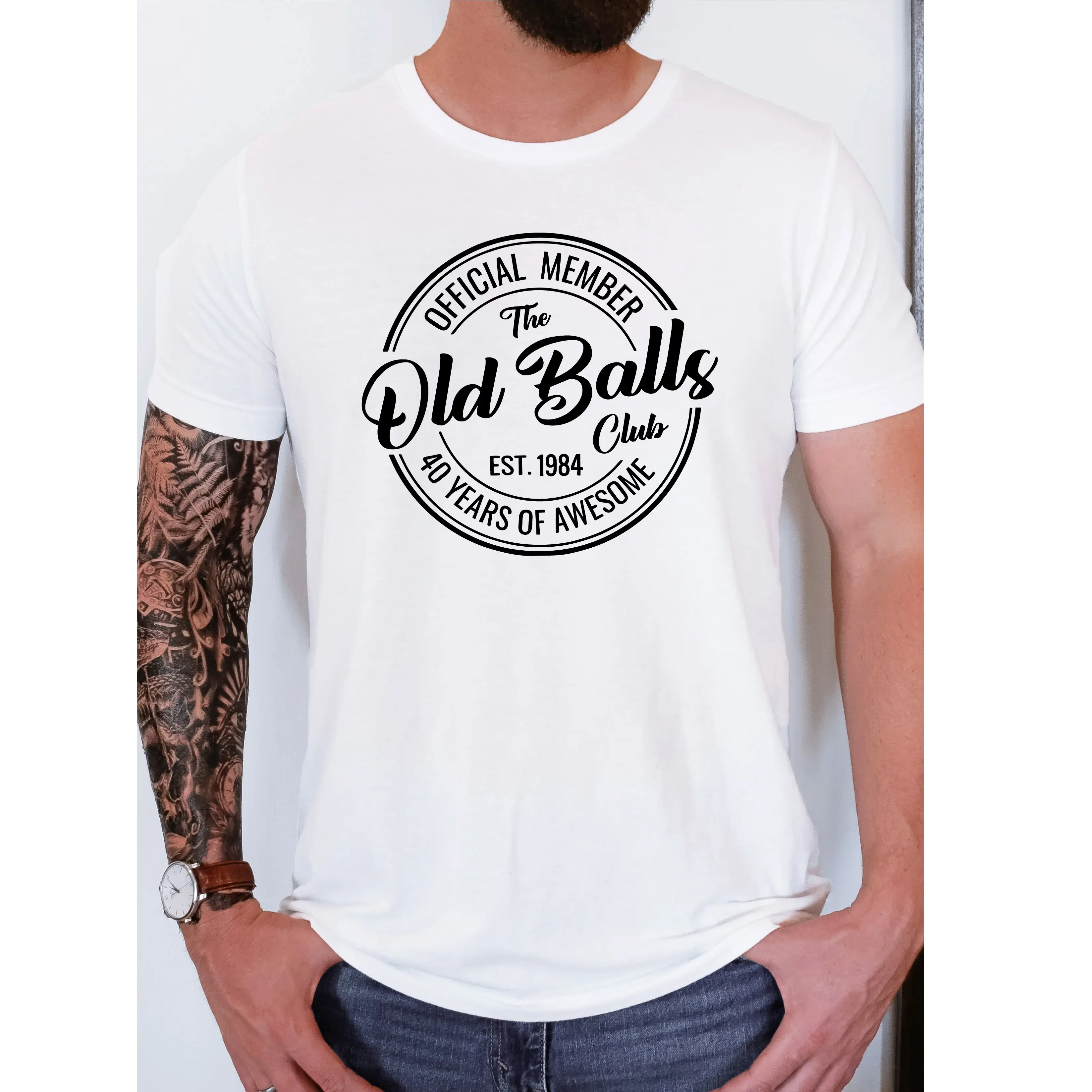 40th Birthday T-shirt, Official Member The Old Balls Club Est 1983 Shirt, Forty Years Old Bday Gift Tee, Born In 1984 Shirt For Men, Gift For Husband.
