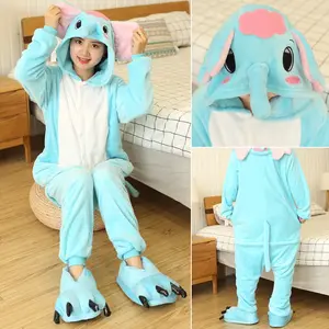 Kigurumi Blue Elephant Onesies Cartoon Pajamas For Adults Women Men Animal Pyjamas Hooded Onesie Pajama Anime Cosplay Costumes