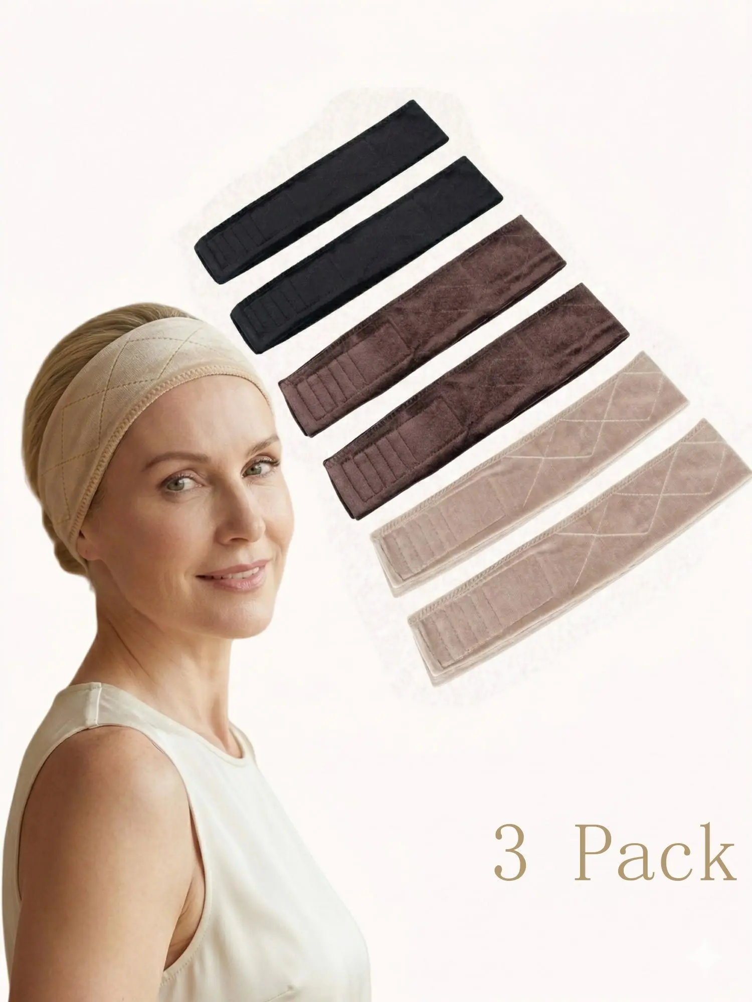 6 Pack Velvet Padded Headbands for Women - Non Slip Hair Bands Velvet Headband Padded Hair Band Wedding Guest Hair  main image 2