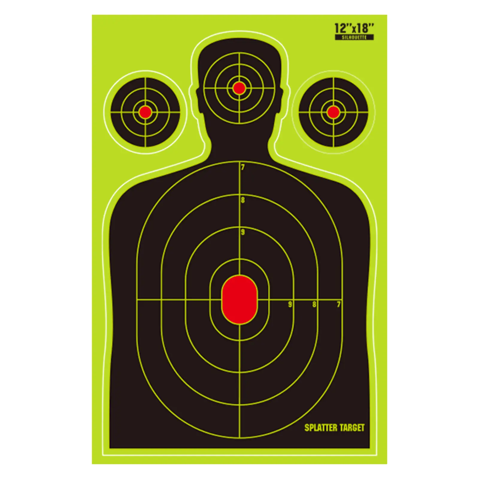 12x18 Inch Adhesive Silhouette Splatter Shooting Target Stickers for Outdoor, Indoor Blaster & Toy Gun Practice