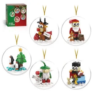 TENHORSES Christmas Crystal Ball Decorations with Santa Reindeer Penguin Snowman Festive Characters Set Exquisite Packaging Ideal Gift for Kids Home Decor Ornaments Magical Set