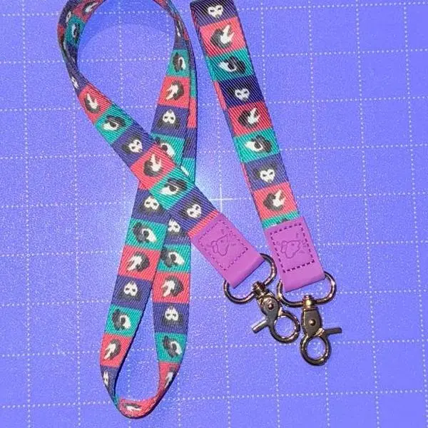 Possum Color Block LANYARD | Opossum Lover Theme Lanyard Wristlet, Student Teacher Nurse ID Badge, Wrist Strap Bracelet, Cute Key Holder