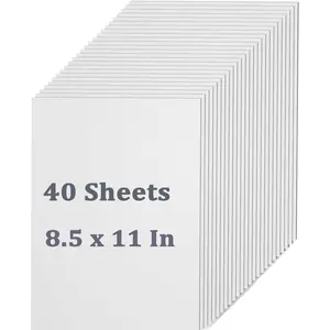 40 Sheets White Cardstock, Thick Paper Cardstock for Invitations, Menus, Wedding, DIY Cards Cards Making, Stationary Printing, 8.5 x 11 Inches