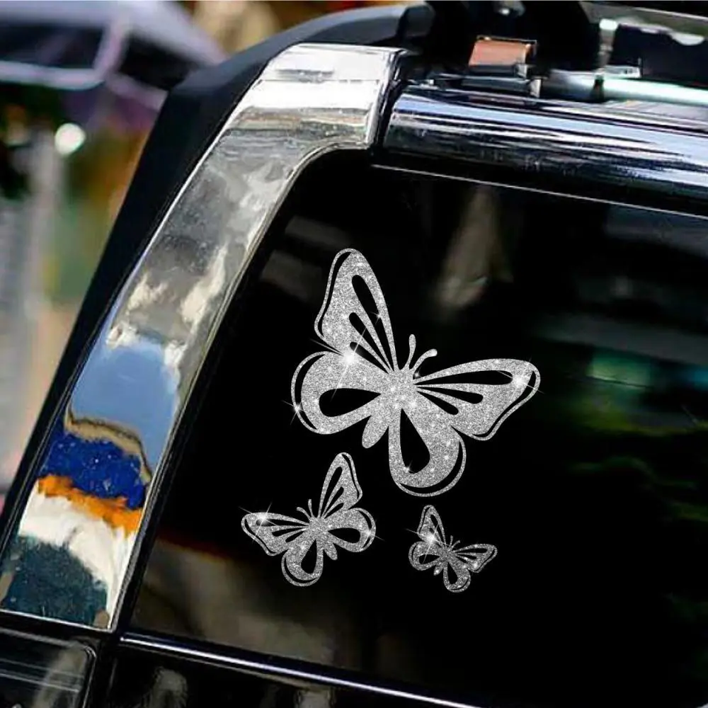 Shining Butterfly Car Sticker, Innovative Imitation Diamond Sticker, Shiny Cute Car Stickers, Car Styling Cartoon Stickers for Car Motorcycle