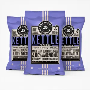 Pop Daddy Flavored Popcorn Gourmet | Kettle Flavor | Hand Seasoned Quality Kernels Gluten Free Popcorn Snacks | 6.4oz Individual Bags | 3 Pack