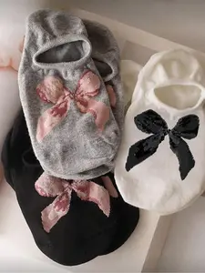 Women's Versatile Cute Bow Pattern Socks, Comfortable Breathable Fitted, Perfect for Daily Casual Wear, 3 Pairs Pack, Womenswear