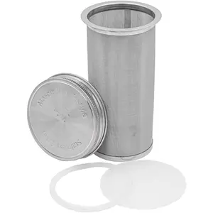 32oz Quart Cold Brew Coffee and Tea Maker Stainless Steel Filter for Mason Jars With Lid and 2 Silicone Seals (No Jar)