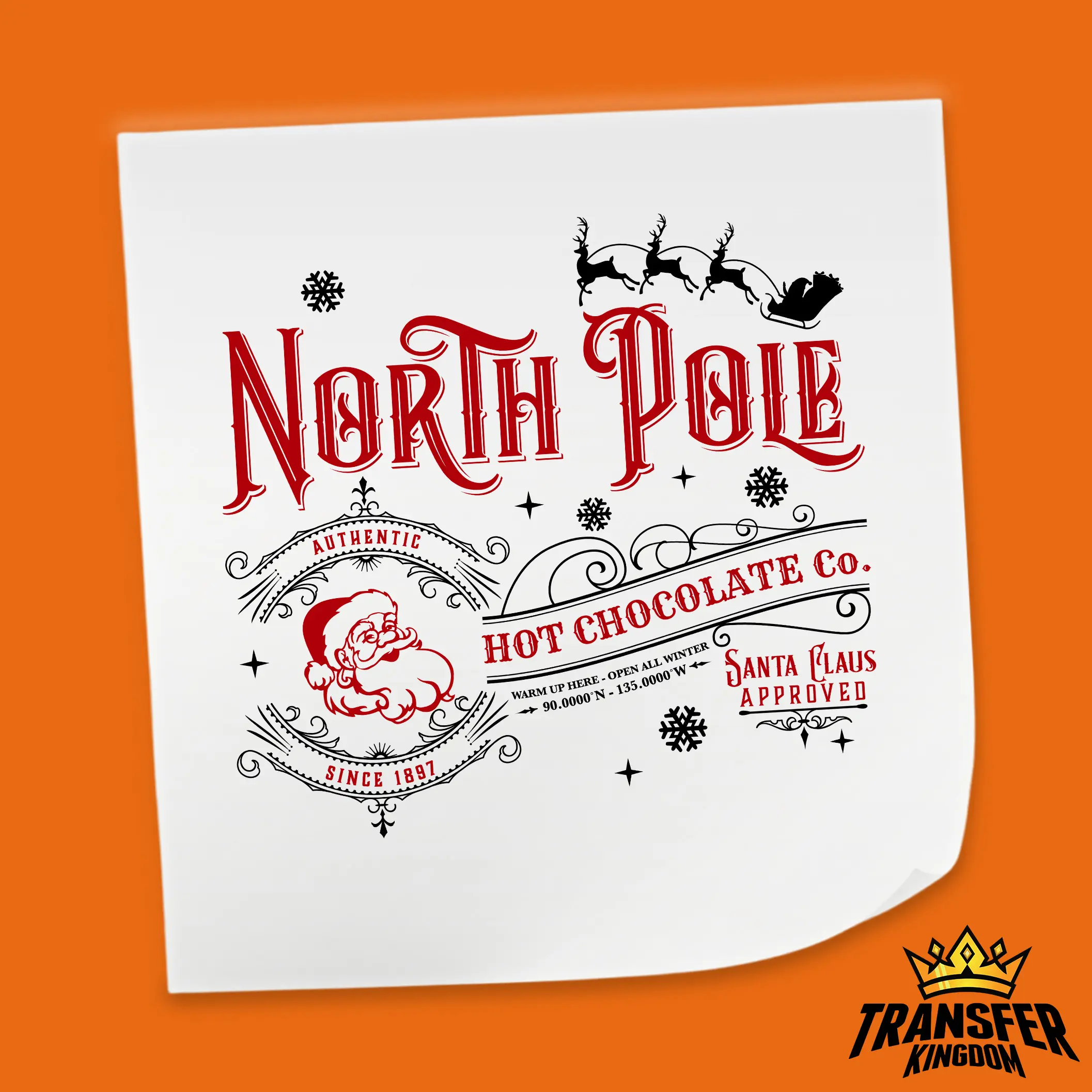 North Pole Hot Chocolate - Christmas DTF Transfer