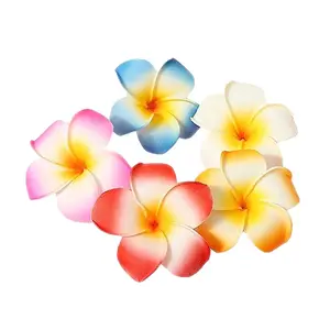 10 count Hawaii Plumeria Flower Clips Hawaiian Flower Hair Barrettes Beach Party Hair Clips Artificial Tropical Flower Hairpins for Wedding 7cm