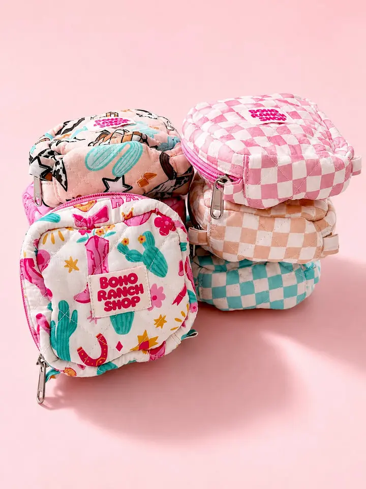 Accessory Pouch Quilted Fabric beauty case