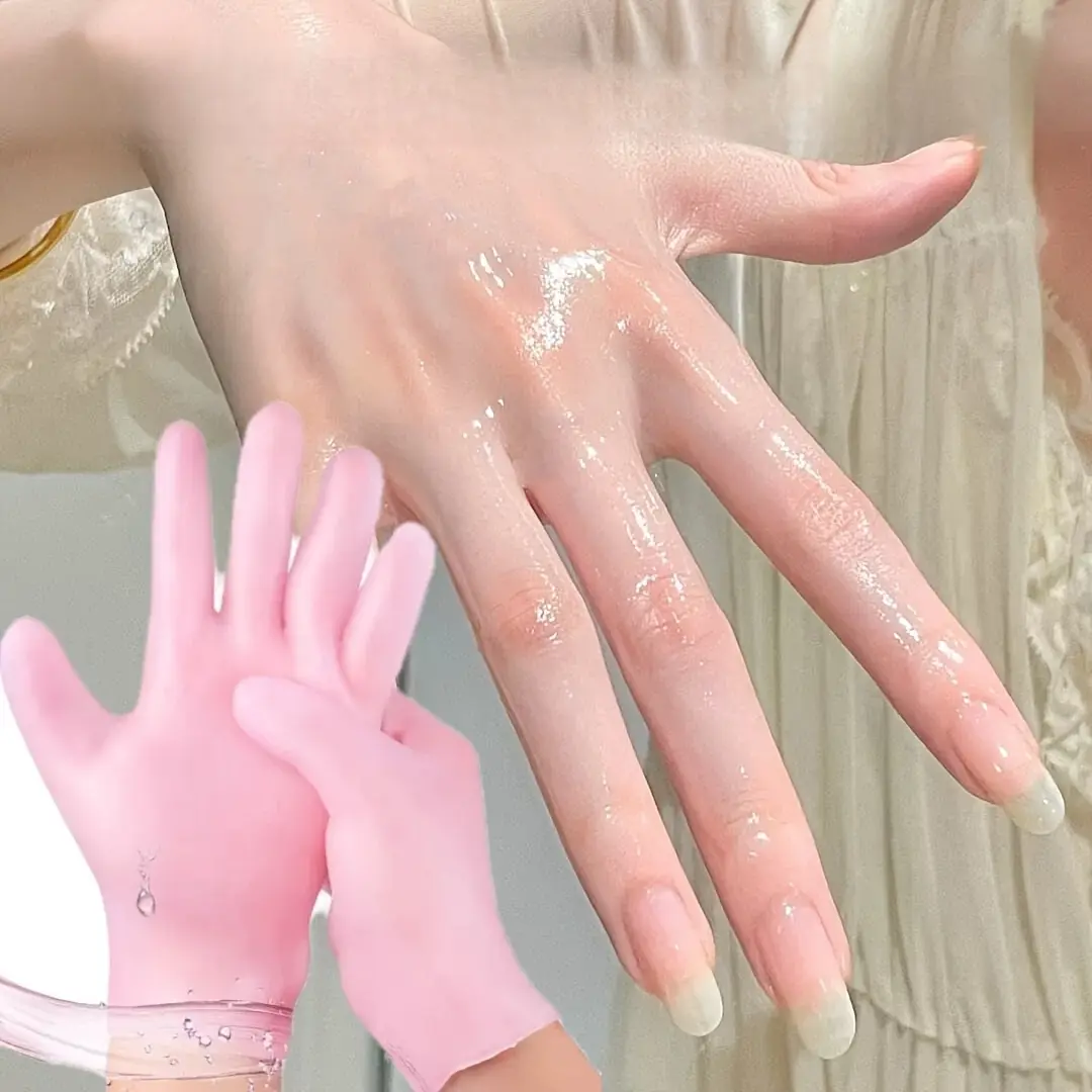 1 Pair Silicone Moisturizing Gloves, Soft Silicone Hand Care Gloves, Hydrating Aloe Vera Lotion, Exfoliating Hand Tools for Dry, Cracked, and Aging Hands, Suitable for All Sizes, Reusable, Gentle, Soft Texture, Dry skin, Hydrate