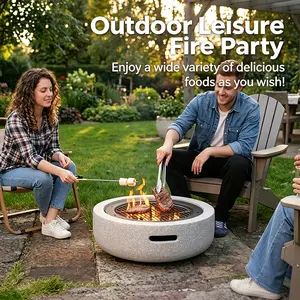 Multifunctional Garden Fire Pit, Outdoor BBQ & Heating Stove, Burns Wood and Charcoal