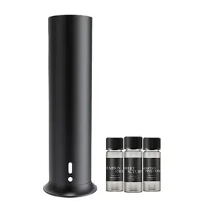 Essential Oil Diffuser Set – Metal Body with Remote, 3×20ml Hotel Scents, 1000 Sq Ft Coverage, 12H Runtime, 45dB Quiet, Auto Shut-Off. Waterless, No Filter, Mold Resistant
