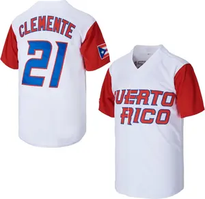 Men’s Classic Baseball Jersey – Inspired by Puerto Rico #21 Tribute, Retro World Game Style, Stitched Throwback Sports Shirt N82T