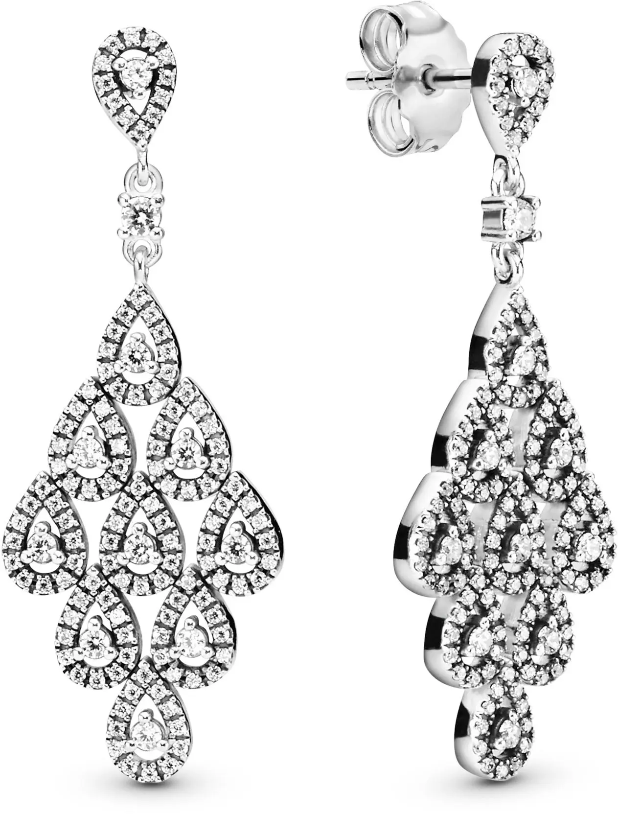 PANDORA Cascading Glamour Earrings - 296201CZ, Sparkling Ear Jewelry