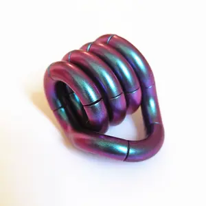 Edc Focus Training Color Changing Steel Twisting Toy, Relieves Anxiety, Improves Attention Deficit, Relaxing Finger Wrapping Game, Stress Relief Fidget, Stress Relief Gadgets