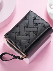 Women's Simple Heart Embroidered Wallet, Coin Purse, Trifold Card Holder, Daily Use, Perfect Gift for Holidays, Stylish and Functional, Credit Card Organizer