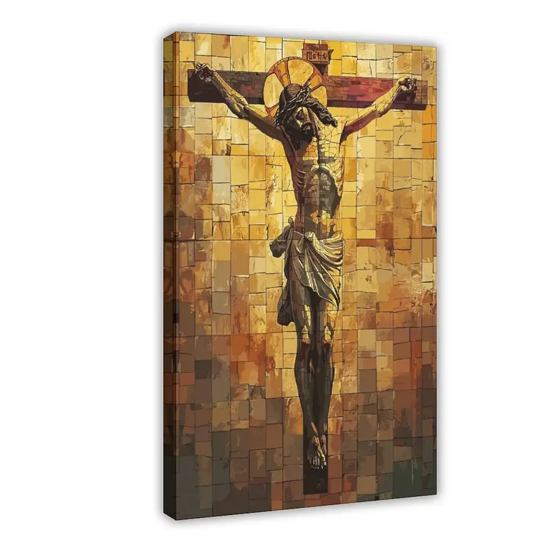 Jesus Christ Mosaic III Canvas Poster Wall Art Decoration For Home Bedroom Office Living Dorm Room Decor Boys Girls Gift