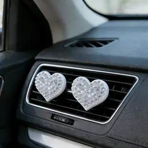 Diamond Heart Car Air Vent Diffuser, Luxury Style, Long-Lasting Fragrance, Car Ac Outlet Freshener, Interior Decoration Ornament