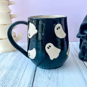 Black Ghost Ceramic Mug TikTok