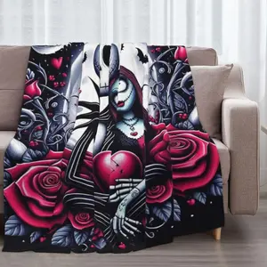 FJTP Horror Movie Blanket Halloween Cozy Fuzzy Plush Throw Blanket for Bed Chair Couch Sofa Gift for Young Adults Men Women Boy Girl