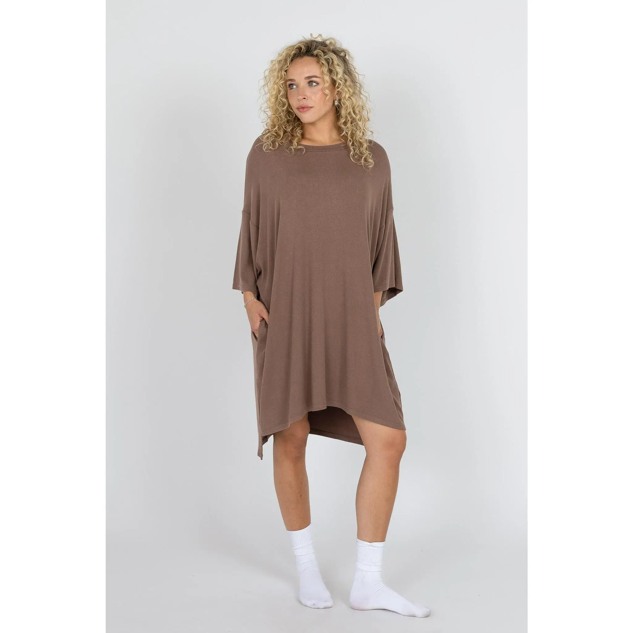 Out Of Pocket Dress Taupe