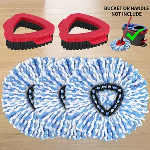 Spin Mop Heads and Scrub Brush Refills Bundles For O-Cedar RinseClean 2 Tank Mop Bucket and Handle NOT Included Suitable Cleaners Pack dealsforyoudays