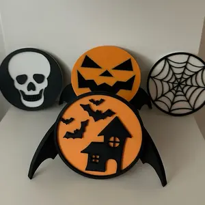 Halloween 3D Printed Coasters for Tableware
