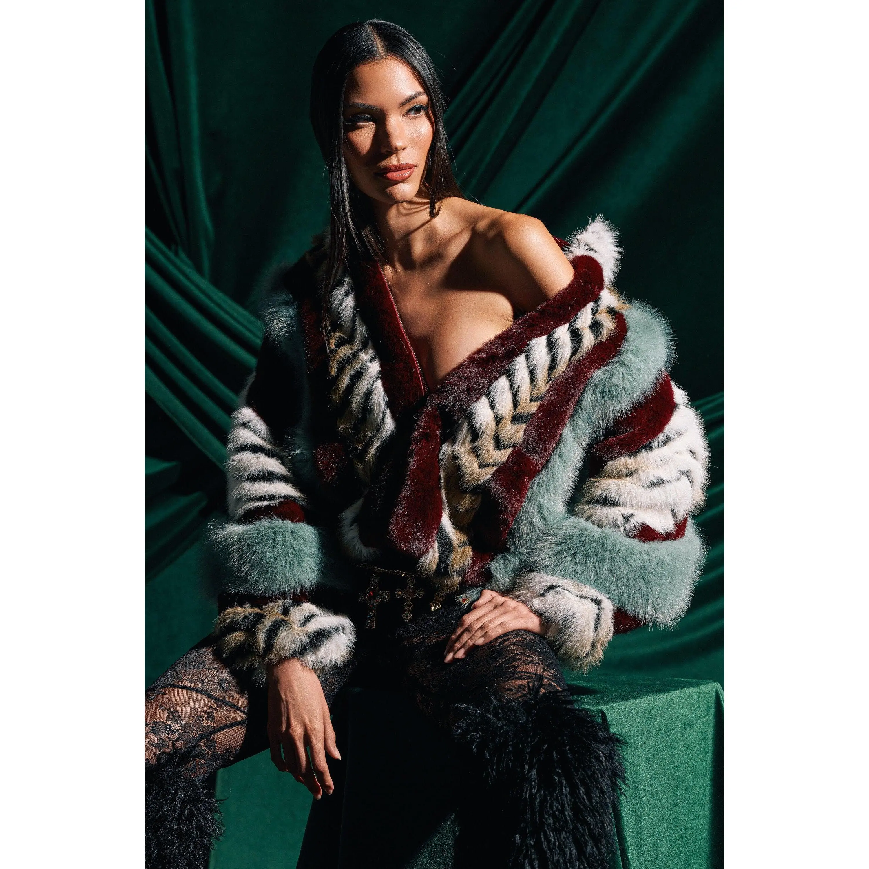 HAVE IT ALL PANELED FUR COAT HAVE IT ALL PANELED FUR COAT