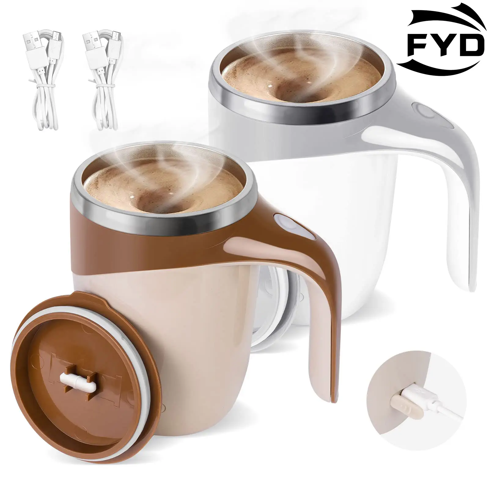 Zorara Automatic Magnetic Stirring Coffee Mug, Portable Self Stirring Mug, USB Rechargeable Mixing Cup, Electric Self Mixing Mug, Rechargeable Stirrin