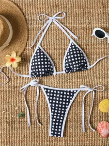 Women's Polka Dot Bikini Set, Swimsuit Bikini, Casual Summer Swimwear, Comfortable & Stylish Design, Perfect for Beach Vacation
