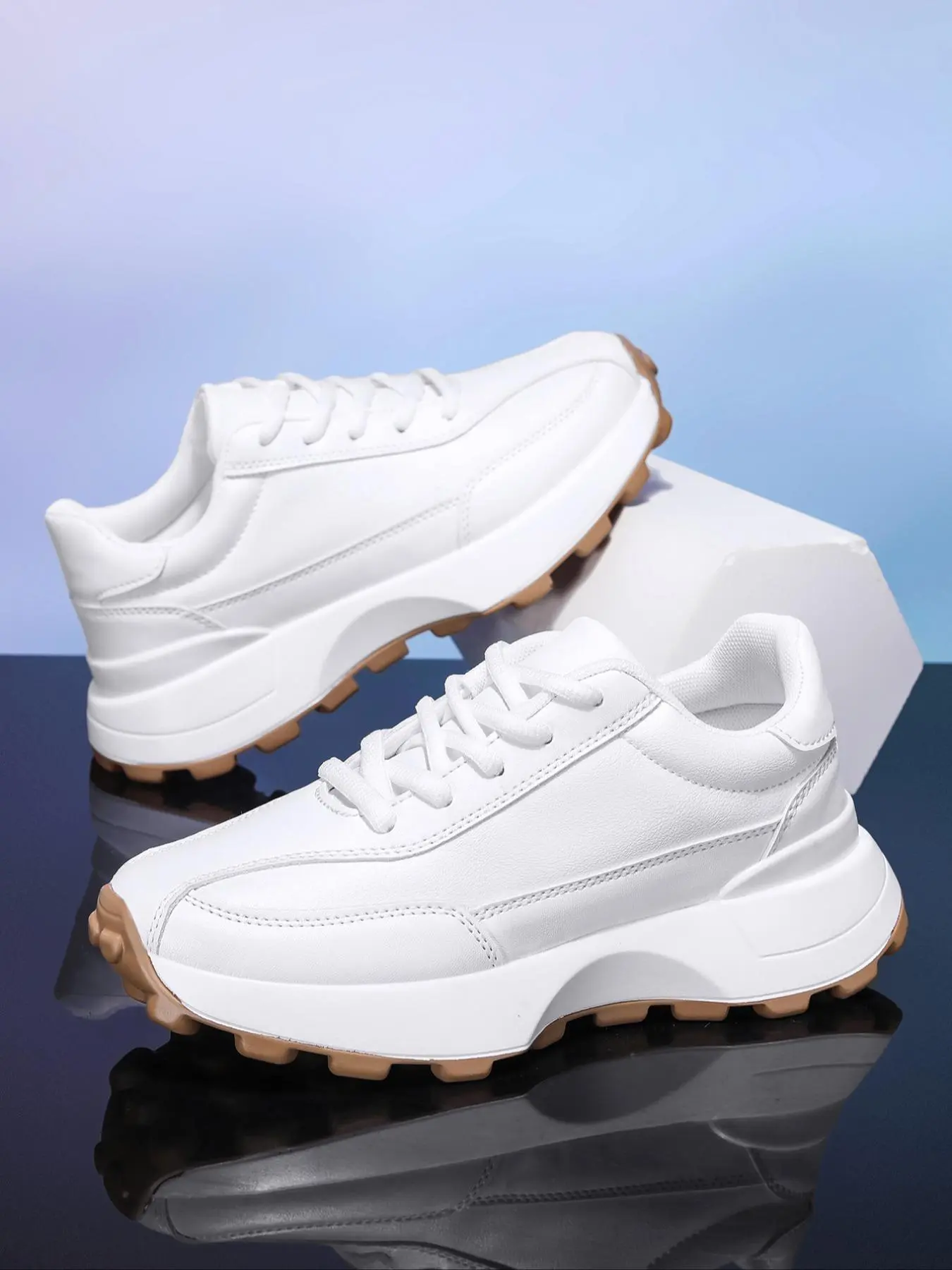 Men's Fashionable Lace Up Low Top Sneakers, Casual Comfortable Breathable Sports Running Shoes, Male All-match Round Toe Shoes for Daily Wear