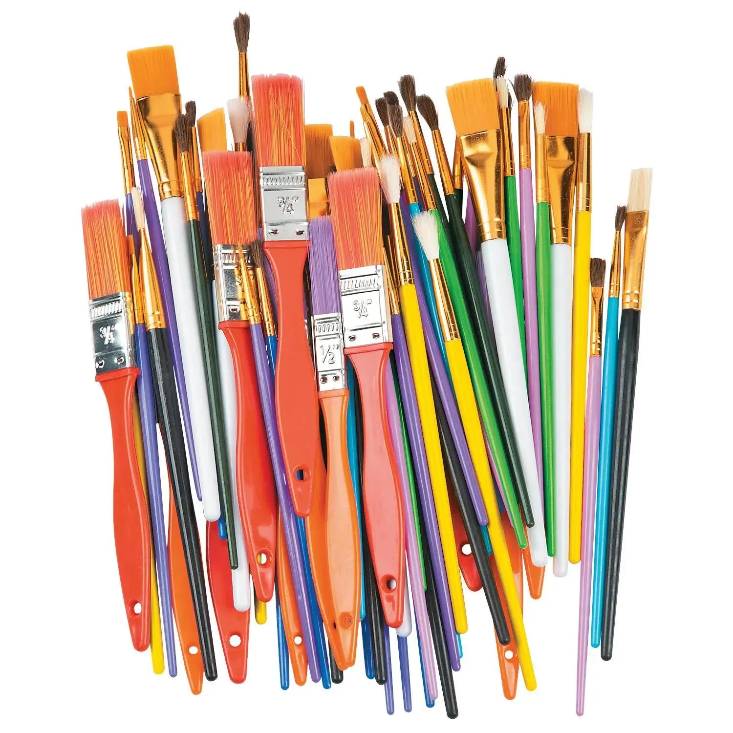 Classic Wood Paintbrush Art Supply Variety Pack, 7", Bulk 72 Pcs Classic Wood Paintbrush Art Supply Variety Pack, 7", Bulk 72 Pcs