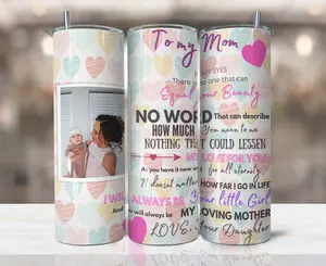 Add Own Photo,Mothers Day Tumbler Template,Png Sublimation Photo Collage 20oz Skinny Tumbler Tapered,Waterslide Full