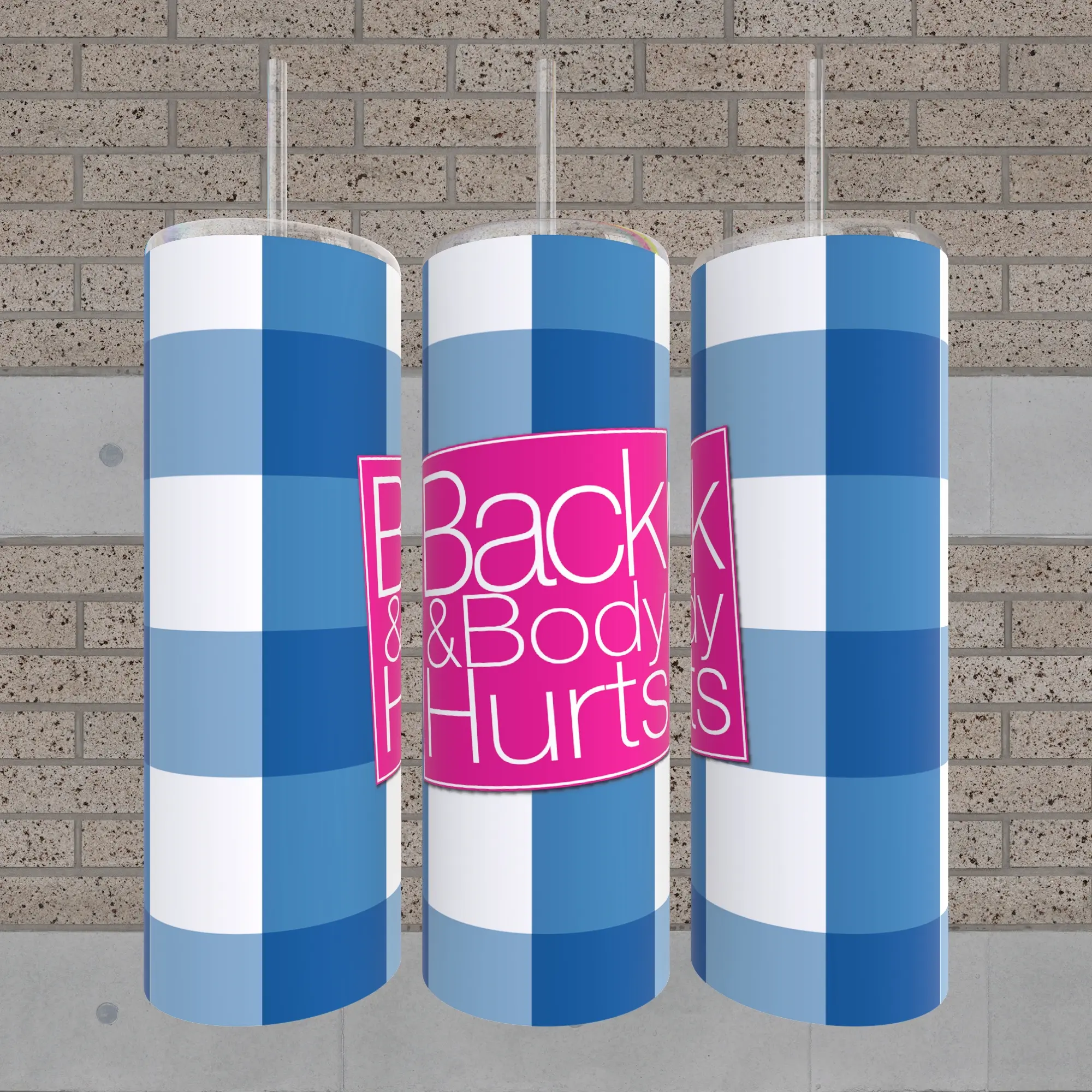 Back and Body Hurts skinny 20oz tumbler Insulated Stainless Steel Tumbler with Leak-Proof Lid, Double Wall Travel Mug for Commute Office Outdoor, BPA-Free Cup Fits Car Holder Keeps Hot Cold Hours