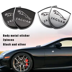 Jaguar Metal Shield Car Emblem Sticker, Fits Xe Xf Xj F-Pace E-Pace I-Pace F-Type, High Gloss Polished, Weather Resistant, Waterproof Dustproof, Car Decals