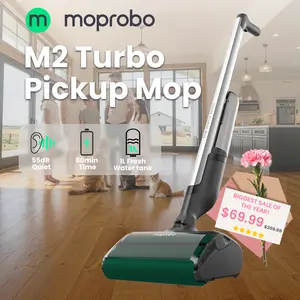 Moprobo M2 Turbo Pickup Mop | Fanless & Pipeless "Swallow" Tech | Eats Cereal, Eggs & Spaghetti without Clogging | 3-Separation Self-Cleaning Wet/Dry Mop
