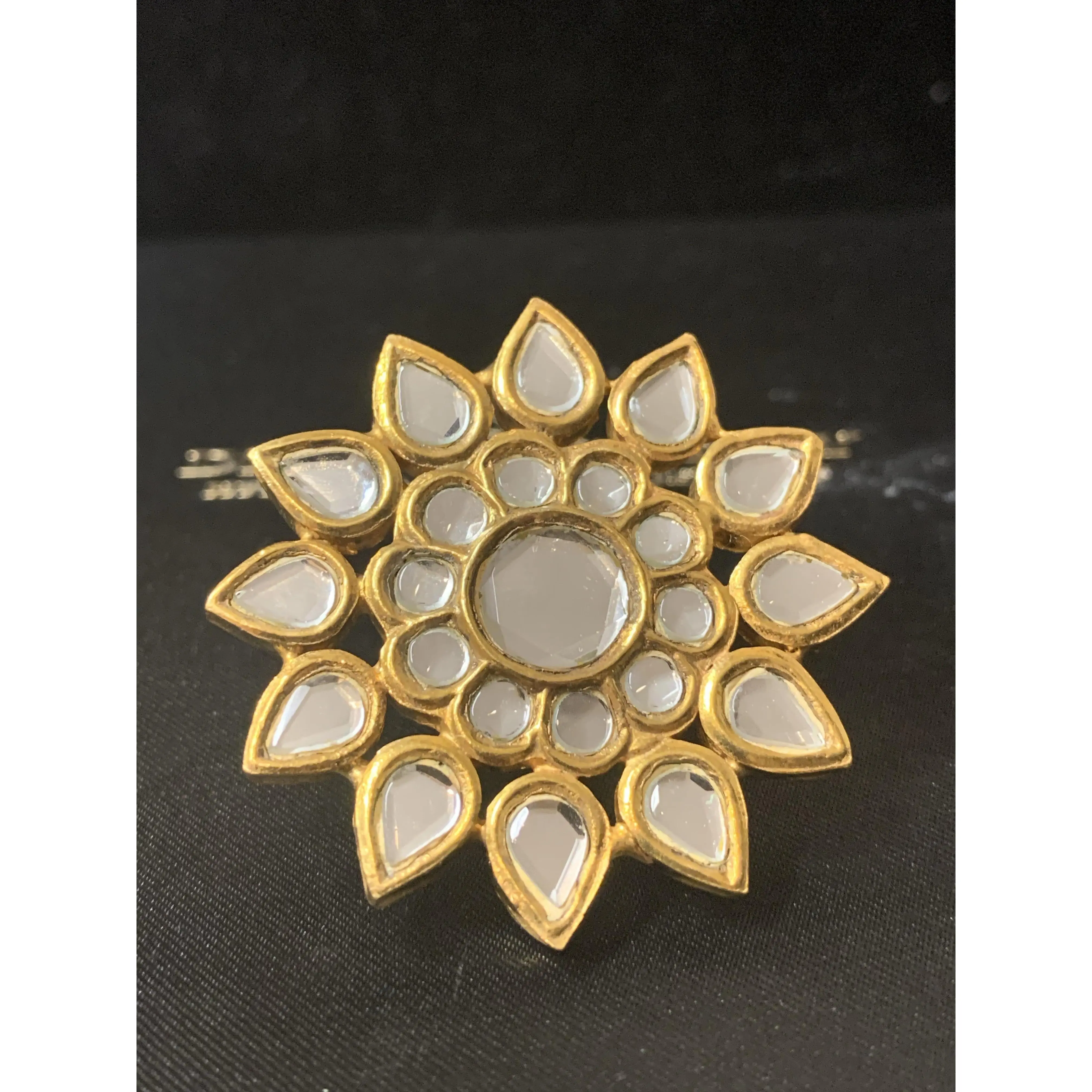 DJR29 Kundan flower ring ( READY TO SHIP )